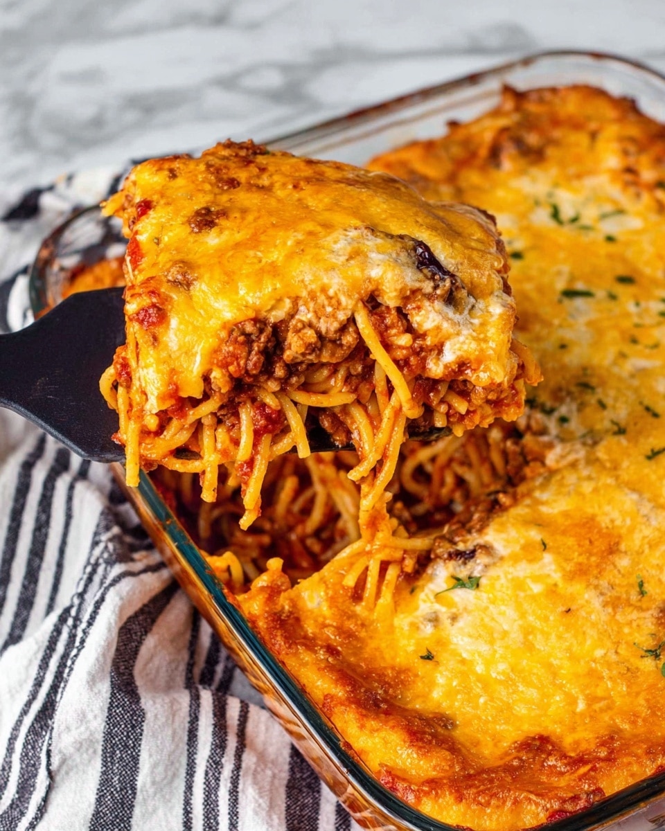 Thick Rectangular Spaghetti Cheddar Bay Spaghetti Casserole: Comforting Cheesy Pasta Bake
